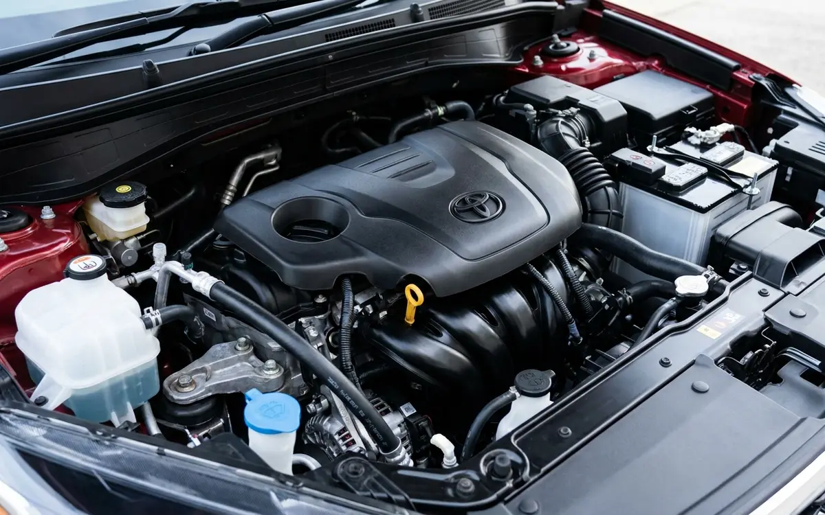 Engine bay after cleaning Fort Worth, degreased and factory-fresh